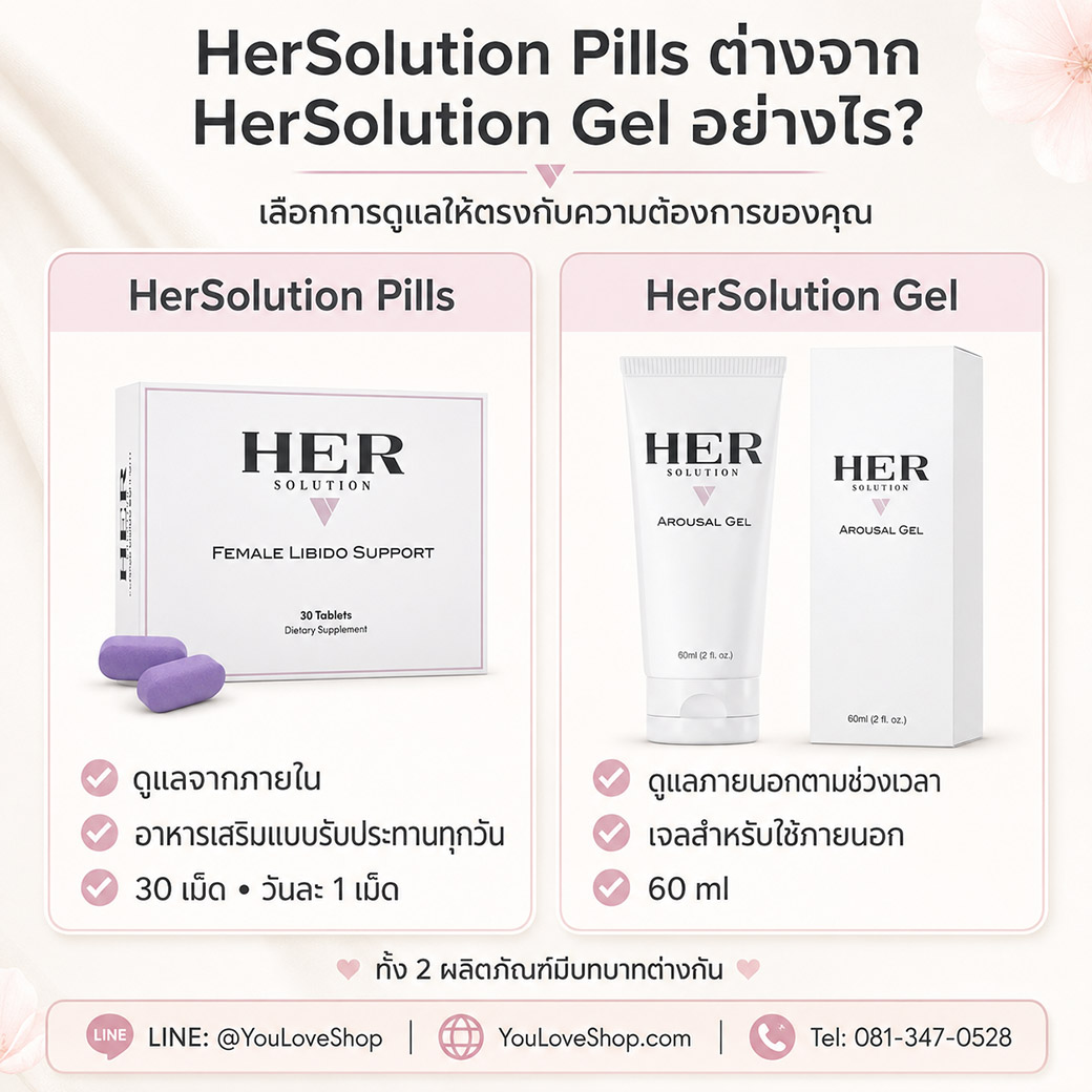 เปรียบเทียบ HerSolution Pills และ HerSolution Gel สำหรับผู้หญิง