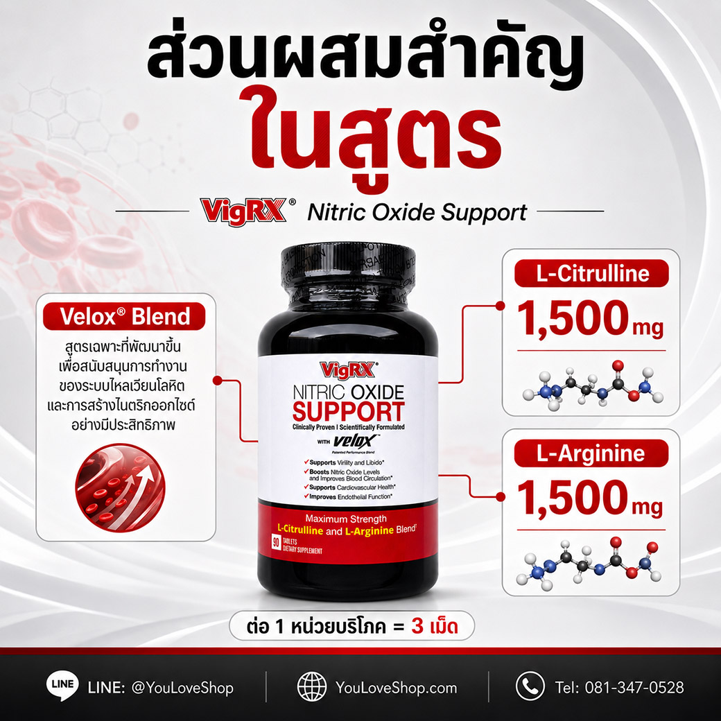 ส่วนผสมสำคัญของ VigRX Nitric Oxide Support